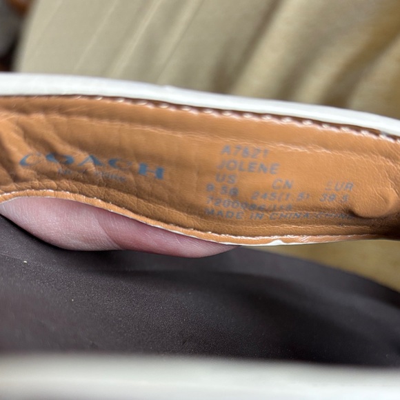 Coach Black Footbed White-Trim Logo Strap Thong Sandals - Picture 13 of 16